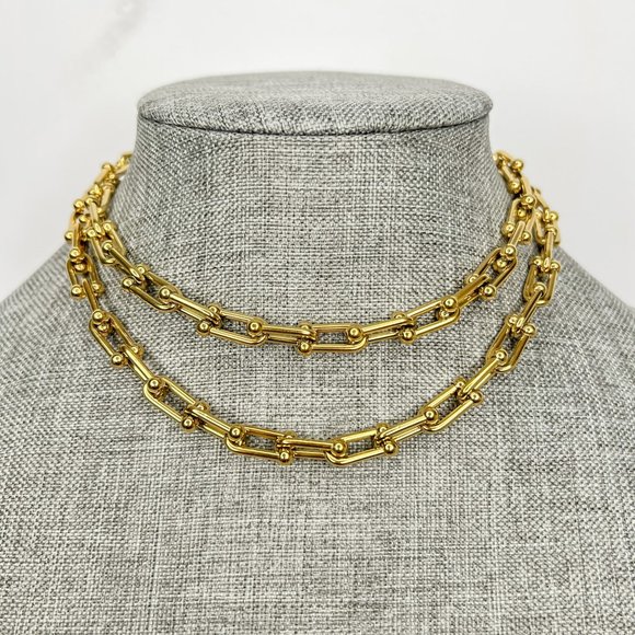 Thick Gold Chain Choker Necklace for Women Gold Plated Choker Chunky Choker - Picture 6 of 10